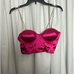 Hot pink decorative bra